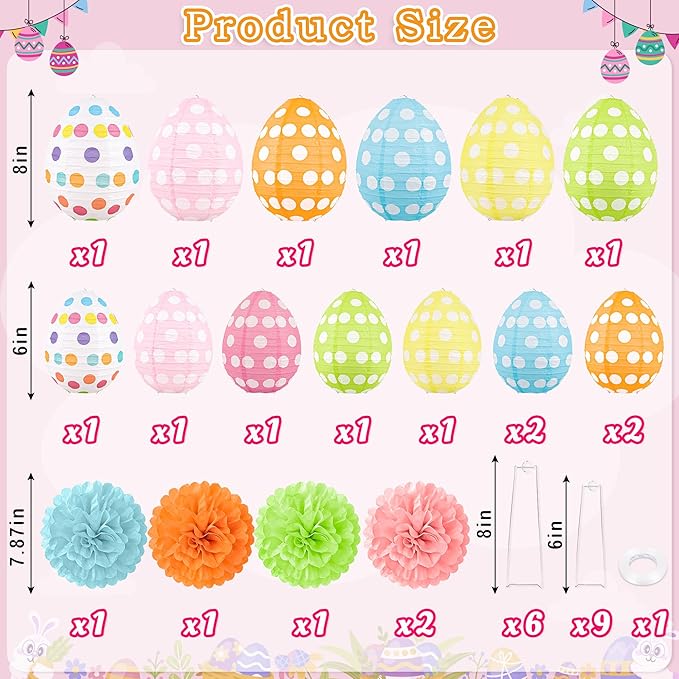 20Pcs Easter Party Decorations Set for Home Indoor Spring Egg