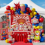 Circus Theme birthday party decorations & include red yellow blue