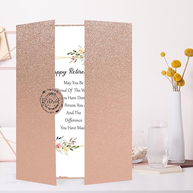 Retirement Rose Gold Guest Book Alternative Decorations for Women