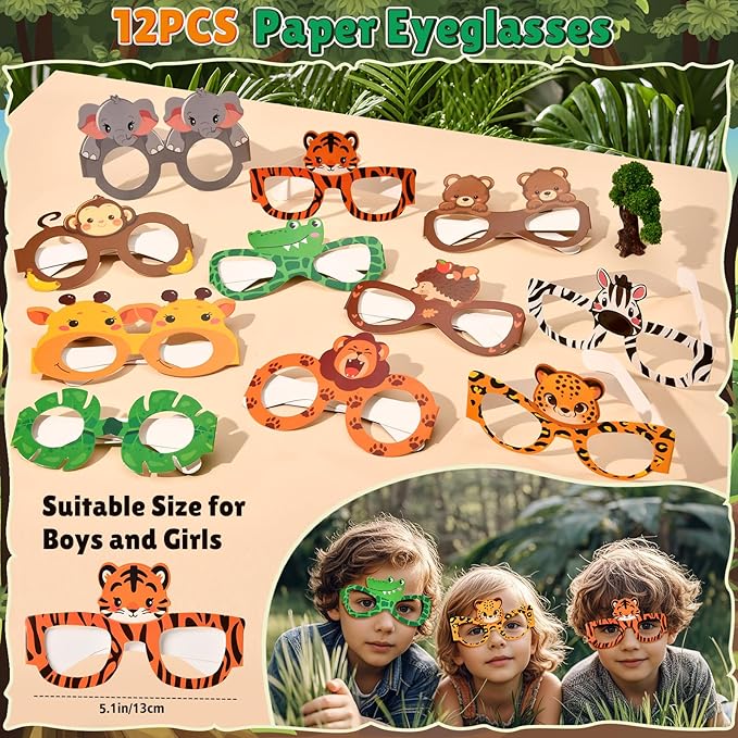 12 Sets Jungle Safari Party Favors Wild Animals Birthday Supplies