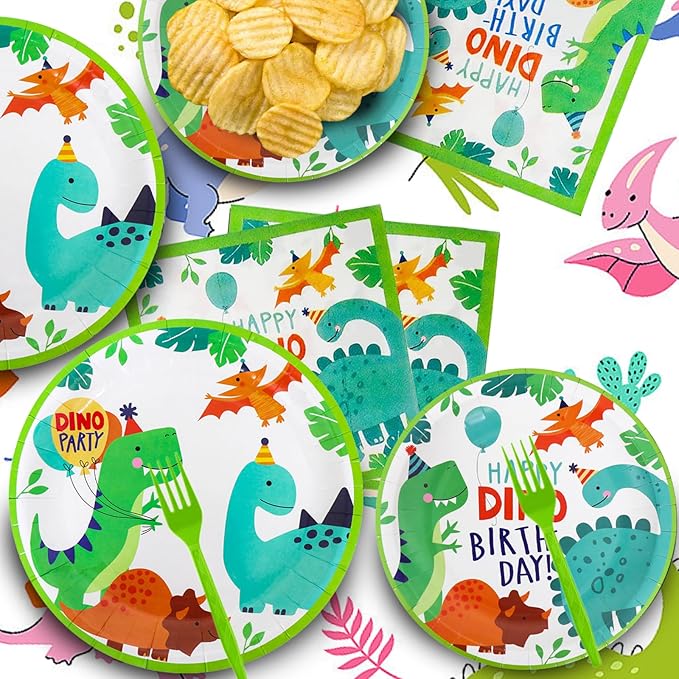 96 Pcs Dinosaur Party Supplies Dinosaur Theme Birthday Party