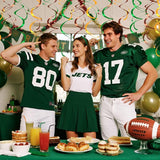 Colorful Ceiling Swirl Foil Decorations Football Hanging Plastic