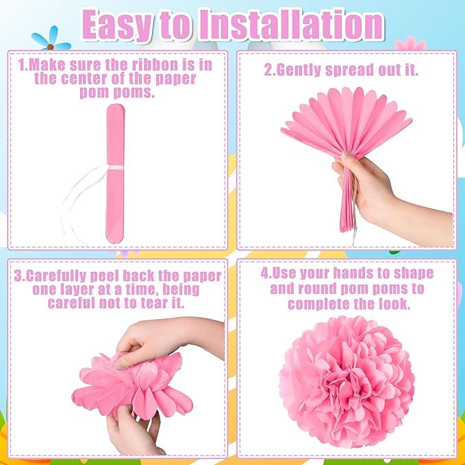 14pcs Easter Party Hanging Decorations Vintage Paper Lanterns and