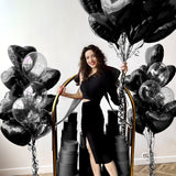 Black Heart Balloons, 19PCS Black Heart Shape Balloons, 18Inch with