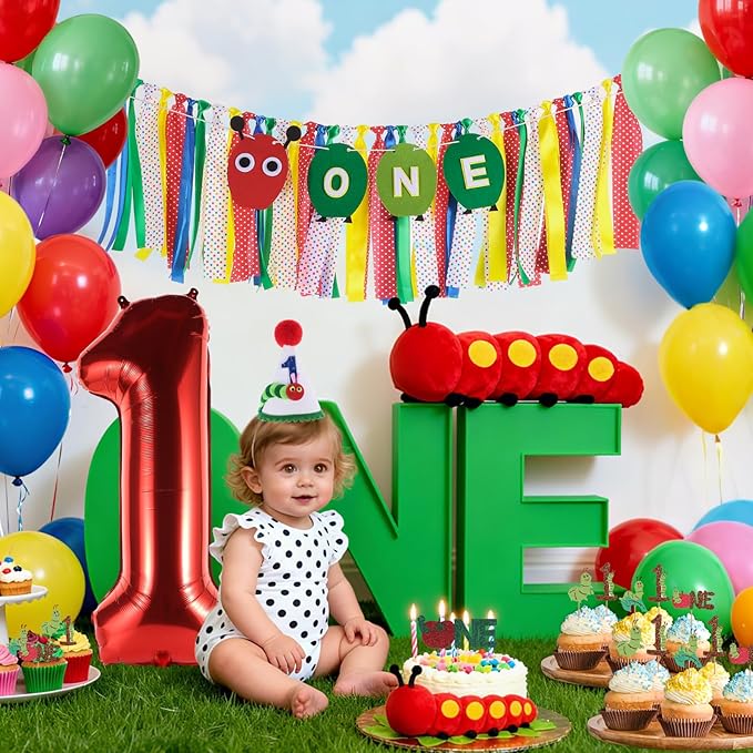 Hungry Caterpillar Highchair Banner for Baby First Birthday Party