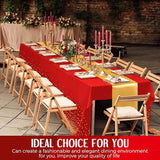 Breling 24 Pack Red and Gold Disposable Plastic Tablecloths and Satin