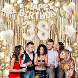 38th Birthday Decorations for Women, White and Gold 38 Boho Birthday