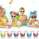 48 Pcs Hawaii Luau Cups 12 oz Plastic Tropical Floral Cups Hawaiian