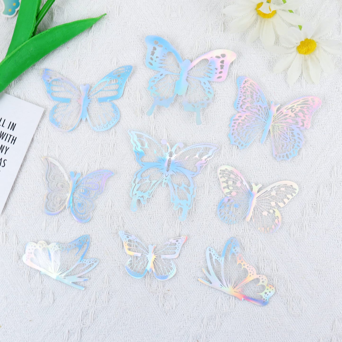 Ercadio 3d 36 Pack Butterfly Cake Toppers Gold and Laser Silver Pvc
