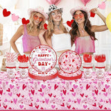 194 Pcs Galentines Day Party Plates Set Happy Galentine's Day