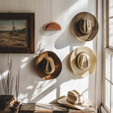 HUANGSTY 2 Pack Cowboy Hat Rack Wall Mount, Non-Damaging Curved