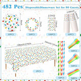 452 Pcs Christmas Party Decorations for 50 Guests Colorful Christmas