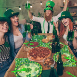 96 Pcs St Patrick's Day Tableware Set Lucky Green Shamrock Plates