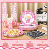 180 Pcs Movie Night Party Supplies Pink Movie Theme Birthday