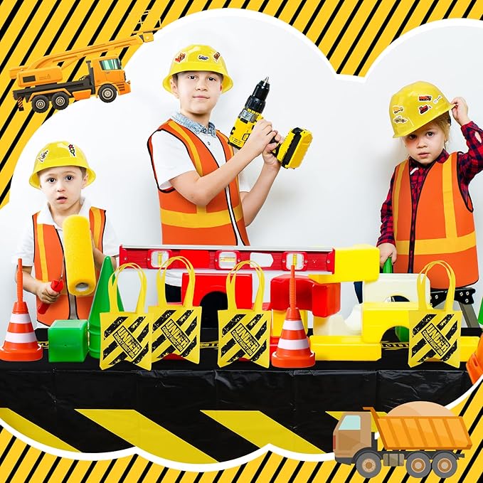 62 Pcs Construction Birthday Party Supplies Set Kids Construction