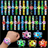 25 Pack Light Up Slap Bracelets for Kids Dinosaur Party Favors for