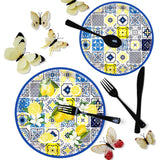 HSPAIDYP 100Pcs Lemon Party Plates Supplies - 9" & 7" Citrus Fruit