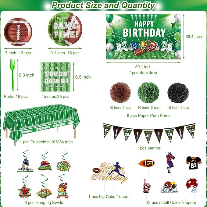 Football Birthday Party Decorations Football Party Supplies Kit