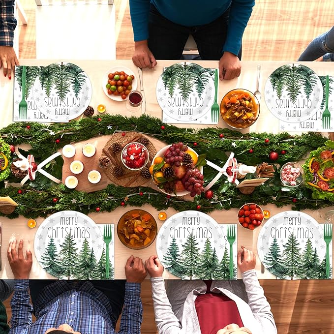 96Pcs Christmas Paper Plates and Napkins for Merry Christmas