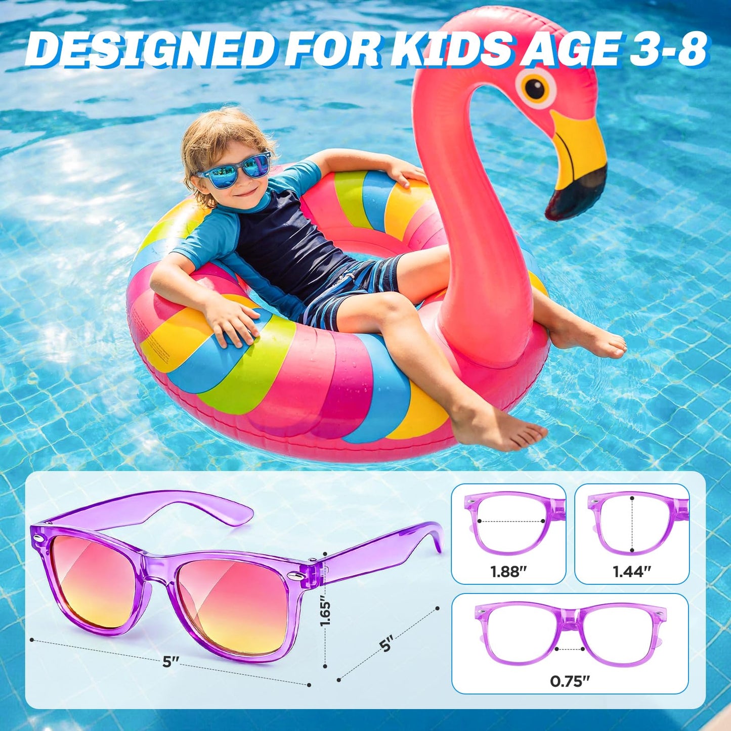 Party Favors Kids Sunglasses - Toddler Sunglasses Bulk for Kid Age