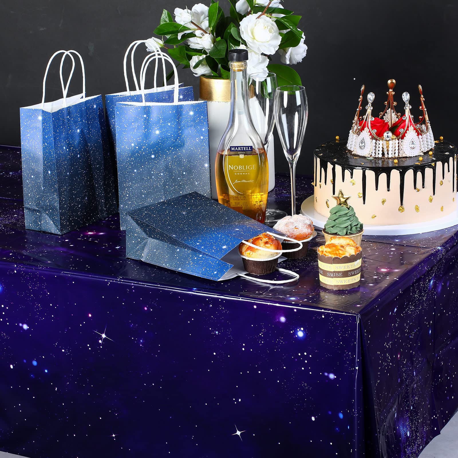 6 Pack Galaxy Plastic Table Cover Space Tablecloth Space Star