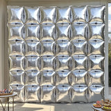 Silver Square Foil Balloons Wall Tunnel Backdrop Double Sided Metallic