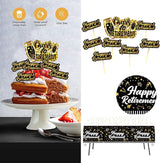 Happy Retirement Party Decorations supplies 80pack black gold party
