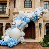 Froova Snowflake Balloons Light Baby Pastel Blue and White Balloons