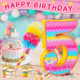 Number 5 Pinata for Birthday Party Decorations Unicorn Mermaid Theme