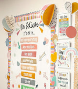 Carson Dellosa We Belong 12-Piece Jumbo Boho Decor, Pastel and Black