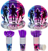 144 Pcs Kpop Birthday Decorations Kpop Party Plates Cups Knives Forks