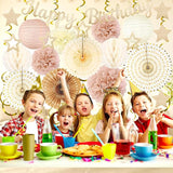 Champagne-Gold Fall Boho Birthday Party-Decorations - 29pcs Beige