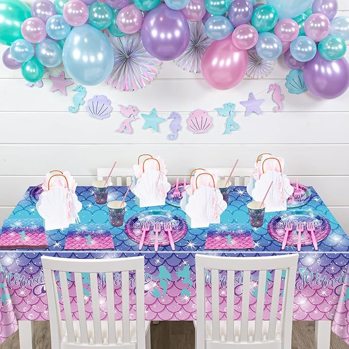 Mermaid Birthday Decorations 81Pcs Party Supplies Including Mermaid