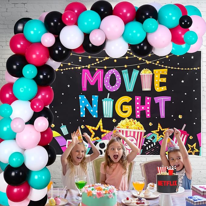 Movie Night Birthday Party Decorations for Girls Movie Theme Party