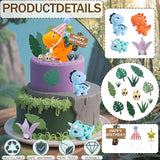 20pcs Dinosaur Cake Topper Set with Dinosaur Eggs Reusable Dinosaur