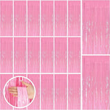 20 Pack Party Backdrop Decorations Pink Tinsel Curtain Party Backdrop