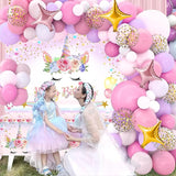 Unicorn Birthday Decorations for Girls,118pcs Unicorn Theme Party
