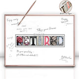 Framed Retirement Decorations Guest Book for Womens 12 x16 Rose Gold