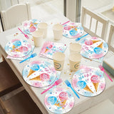 96PCS Ice Cream Gender Reveal Party Paper Tableware What's the Scoop