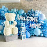 PartyWoo Blue and White Balloons 100pcs 12 Inch Pearl Light Baby