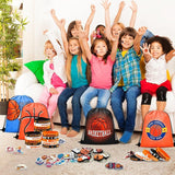 110 Pcs Basketball Party Favors Drawstring Backpack with Keychains