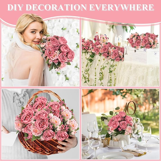 8 Bundles Artificial Peonies Flowers Boho Faux Flowers Arrangements #1
