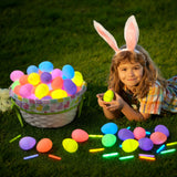 JOYIN 144 Pcs Easter Eggs with 288 Pcs Mini Glow Sticks for Kids