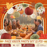 Fall Wedding Decorations 12 PCS Orange Maple Leaf Paper Lanterns