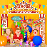 ShinyRelief 15 Pcs Circus Decorations Carnival Striped Awning Porch