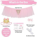 1st Birthday Girl Decoration High Chair Tutu Skirt WITH No.1 Crown