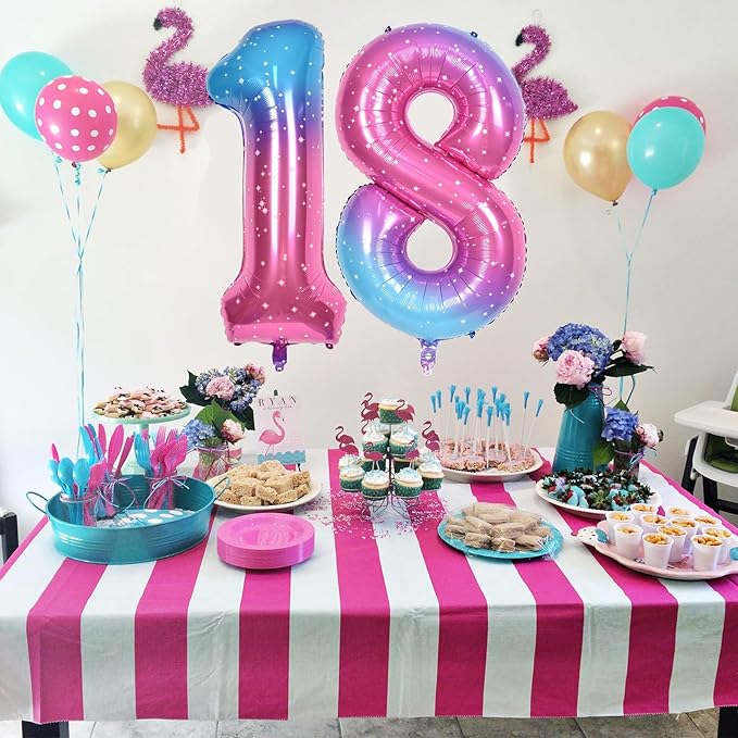 40 Inch Gradient Rainbow Number 1 Balloon for 1st Birthday