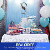 Breling 8 Pack Royal Blue Disposable Plastic Tablecloths and Satin
