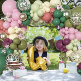 Ouddy Party Dusty Pink Green Yellow Balloons Garland Arch Kit,