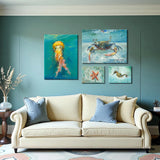 JZLDZS Large Coastal Wall Art Jellyfish Canvas Painting Print